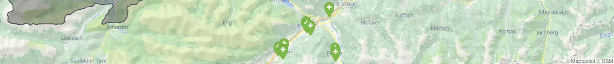 Kartenansicht für Apotheken-Notdienste in der Nähe von Gallzein (Schwaz, Tirol)